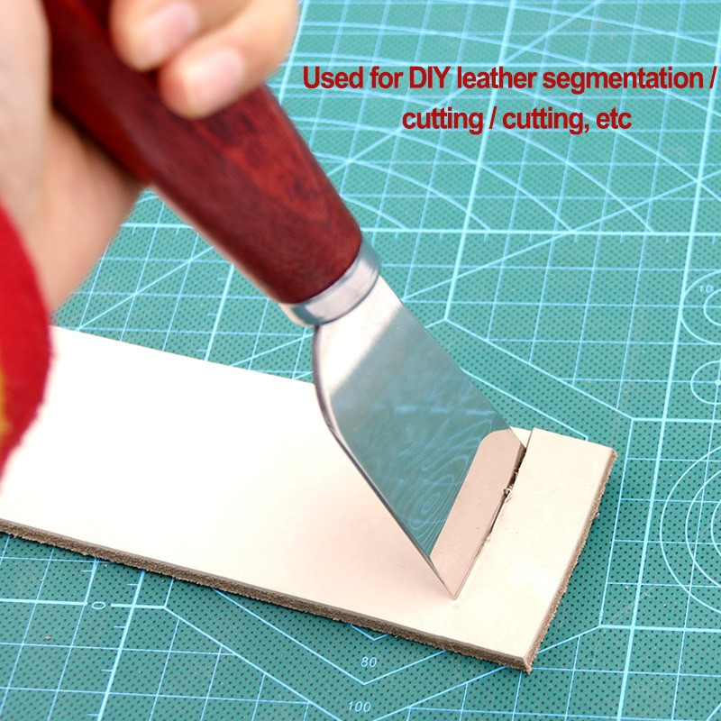 Πρακτικό DIY Craft Leather κοπής και κοπής μαχαίρι ανθεκτικό δερμάτινο εργαλείο σκάλισμα με ξύλινη λαβή και λεπίδα από ανοξείδωτο χάλυβα