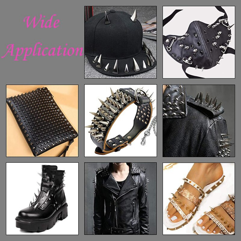 70 kompleta Srebrni mješoviti šiljci i nitne konusni Croc šiljci Komplet kožnih zakovica za odjeću Cipele Remeni DIY