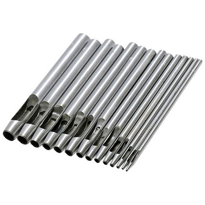 LUDA 14 tk. ümmargune õõnsate stantsimiskomplekt, nahast käsitöönduslik stantsimistööriist õõnesaugulõikuri tööriist kellarihmade rihmade lõuendi jaoks