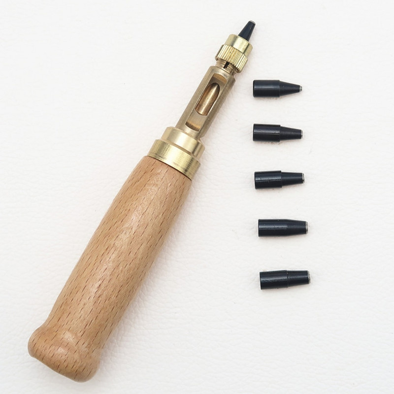 Perforator cu șurub Instrument japonez Curea centrală automată Mâner de hârtie Perforatoare din lemn Legătorie de cărți Burghiu ajustabil Tăiere meșteșug