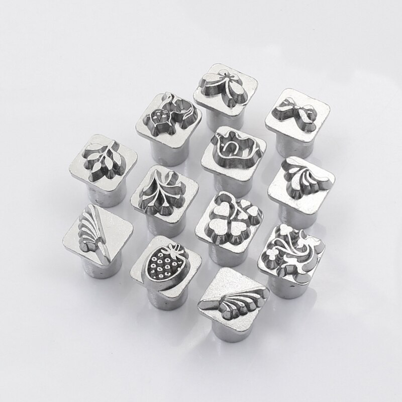 Set alata za utiskivanje kože od 12 komada Životinje, biljke, uzorci Alati za izradu kože Alati za utiskivanje Alat za bušenje DIY Rezbarenje u izradi kože