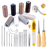 29-osaline nahaõmbluskomplekt, nahaõmbluspolstri paranduskomplekt 8-värvilise õmblusniidiga, nahaõmblemiseks