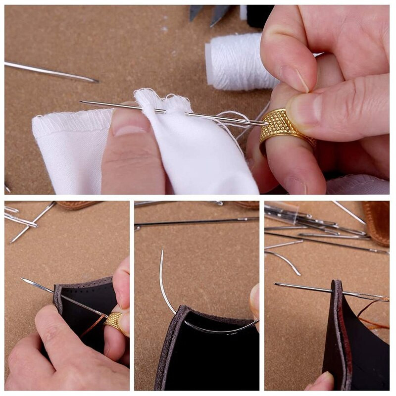 29-osaline nahaõmbluskomplekt, nahaõmbluspolstri paranduskomplekt 8-värvilise õmblusniidiga, nahaõmblemiseks