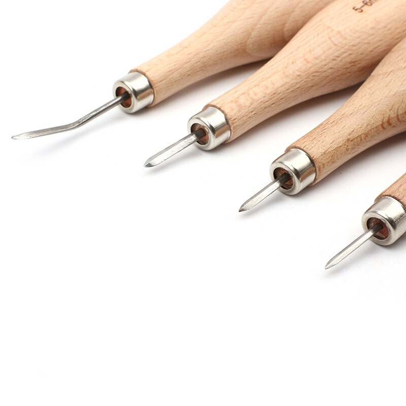 KRABALL 1ΤΕΜ. Δερμάτινο σουβλί 3-6mm Ξύλινη λαβή Punch Awl Ράψιμο Ραπτική Τρύπα για Επισκευή Παπουτσιών Leathercraft Professional