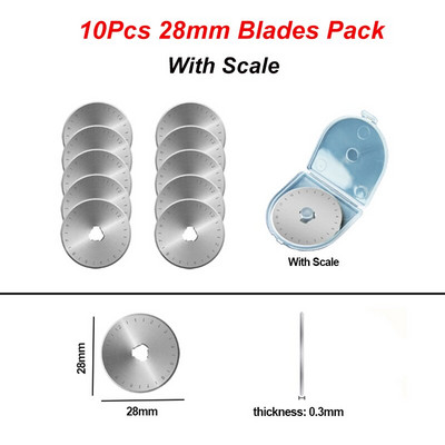 Lame rotative de tăiere de 28/45 mm din oțel inoxidabil SK5 Lame rotative de schimb pentru matlasarea țesăturii din piele, instrumente de cusut pentru patchwork