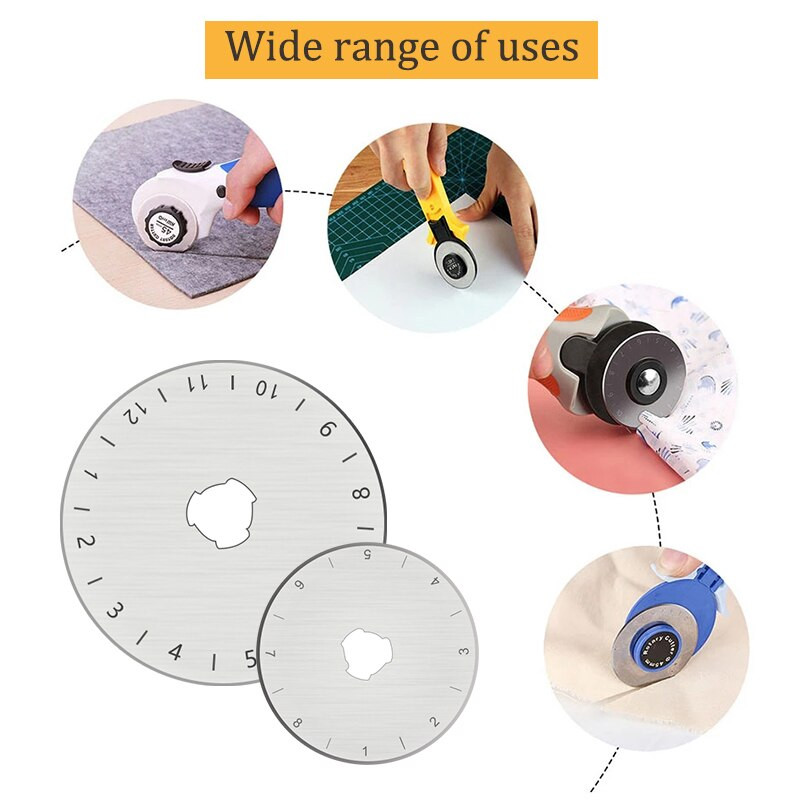 Lame rotative de tăiere de 28/45 mm din oțel inoxidabil SK5 Lame rotative de schimb pentru matlasarea țesăturii din piele, instrumente de cusut pentru patchwork