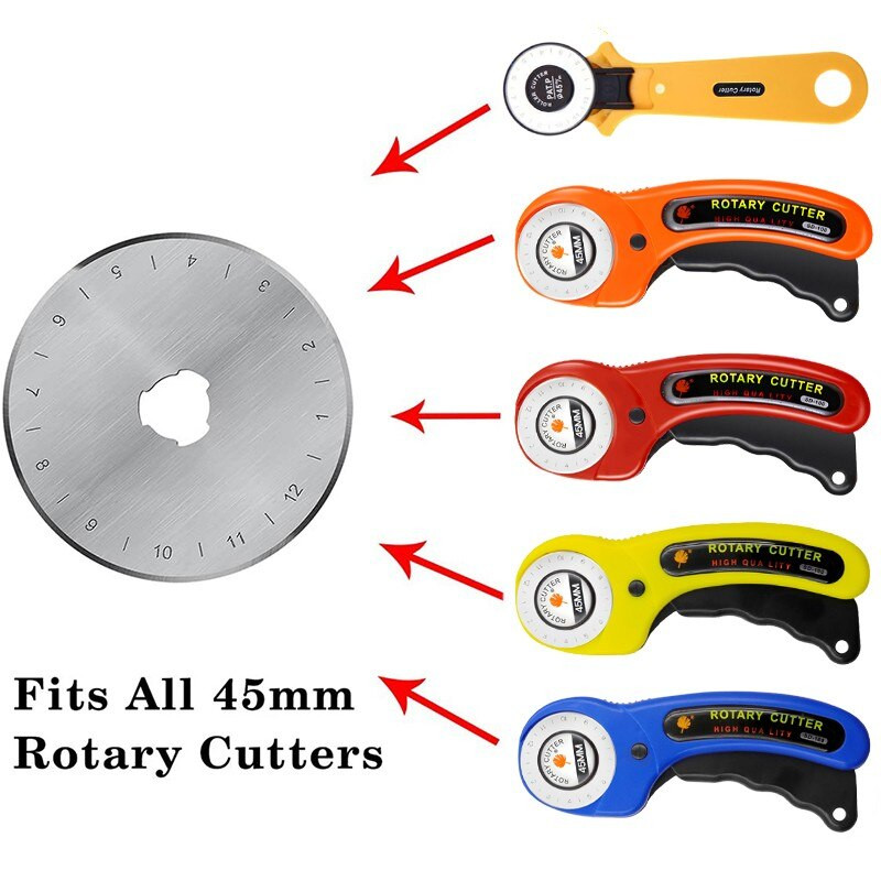 Lame rotative de tăiere de 28/45 mm din oțel inoxidabil SK5 Lame rotative de schimb pentru matlasarea țesăturii din piele, instrumente de cusut pentru patchwork