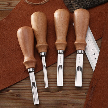 4-размерен инструмент за скосяване на кожени ръбове Практичен инструмент за скосяване на кожени ръбове Skiving Beveling Knife DIY режещ инструмент за ръчна изработка