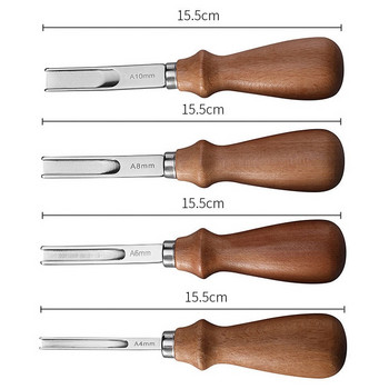 Εργαλείο 4 Size Leather Edge Beveler Practical Leather Craft Edge Beveler Skiving Beveling Knife DIY Κοπτικό εργαλείο χειροτεχνίας