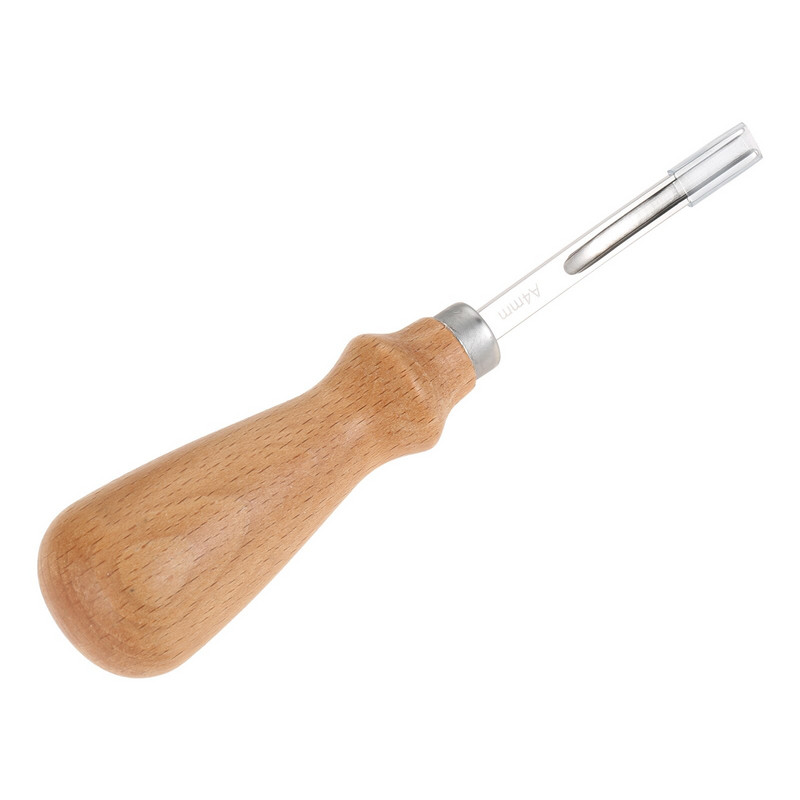 3 Μέγεθος A4mm A6mm A8mm Πρακτικό Δερμάτινο Craft Edge Beveler Skiving Beveling Knife DIY Κοπτικό εργαλείο χειροτεχνίας με ξύλινη λαβή