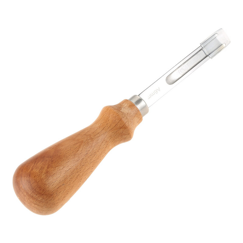 3 Μέγεθος A4mm A6mm A8mm Πρακτικό Δερμάτινο Craft Edge Beveler Skiving Beveling Knife DIY Κοπτικό εργαλείο χειροτεχνίας με ξύλινη λαβή