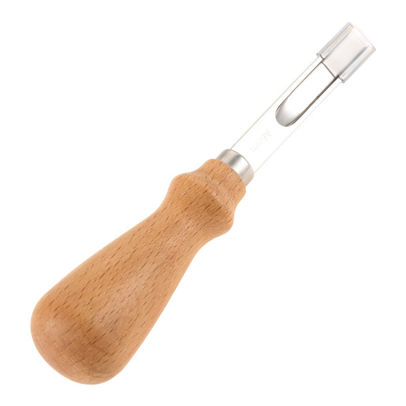 3 Μέγεθος A4mm A6mm A8mm Πρακτικό Δερμάτινο Craft Edge Beveler Skiving Beveling Knife DIY Κοπτικό εργαλείο χειροτεχνίας με ξύλινη λαβή