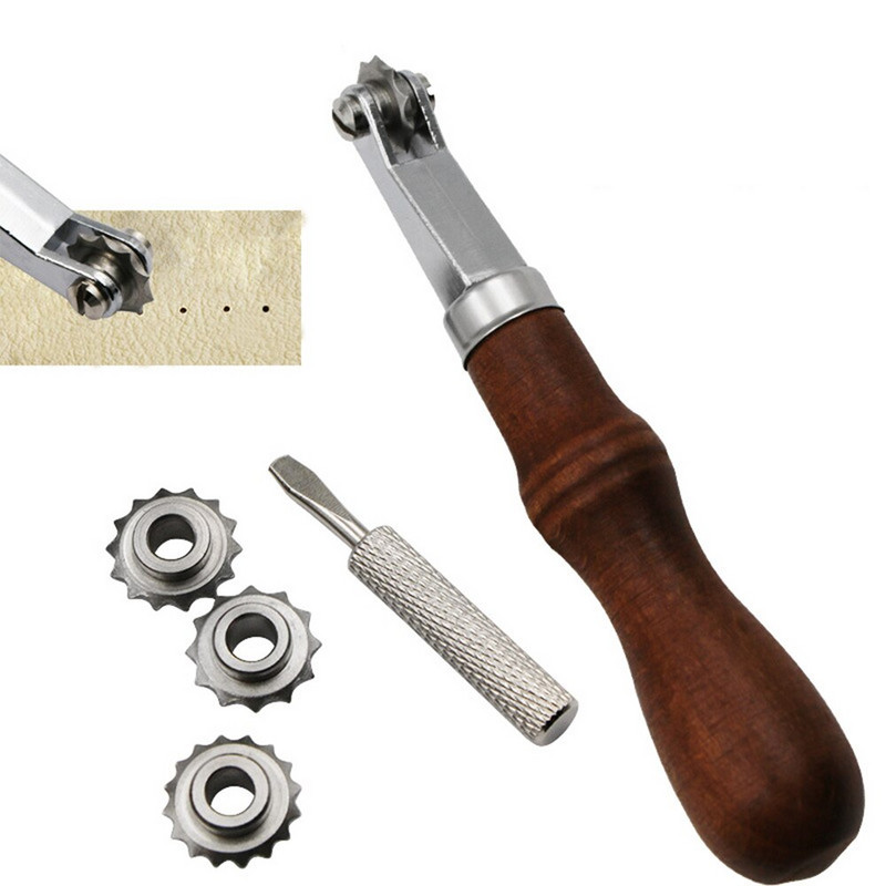 Σετ εργαλείων Leathercraft Spacer Spacer System Embossing Sewing Stitch Spacer Stitching Wheel Marker Tool for DIY Leather Arts&Work
