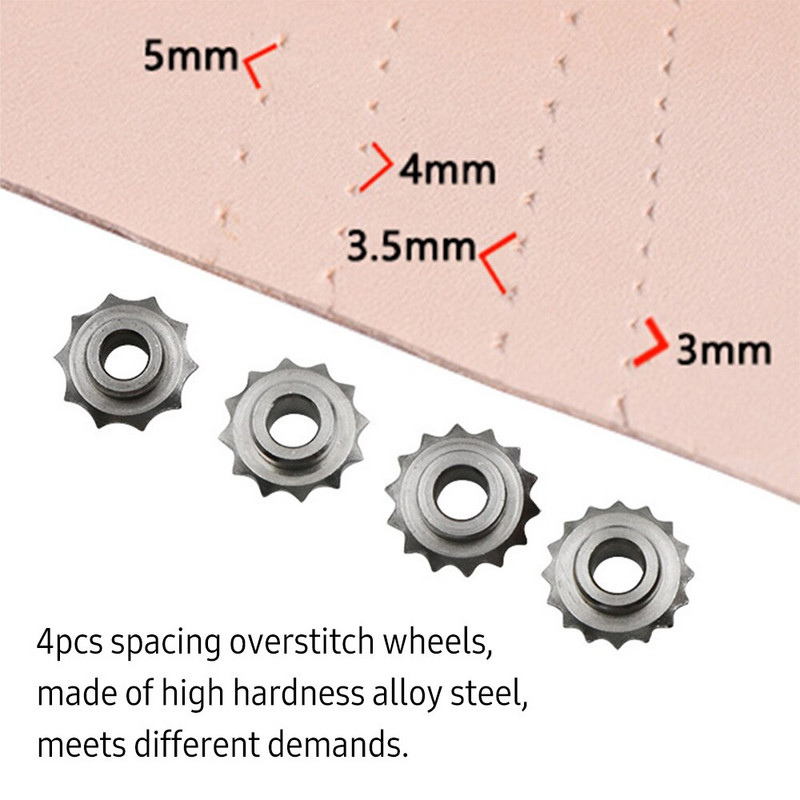 Σετ εργαλείων Leathercraft Spacer Spacer System Embossing Sewing Stitch Spacer Stitching Wheel Marker Tool for DIY Leather Arts&Work