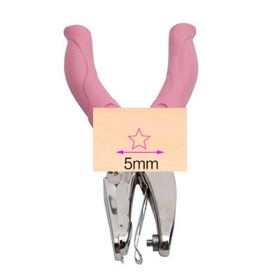 Νέο χειρολαβή 1 τρύπα μεταλλικό χαρτί διάτρησης ευχετήριες κάρτες σε σχήμα καρδιάς με τρύπα για λεύκωμα σημειωματάριο εργαλείο χειρός με ροζ λαβή