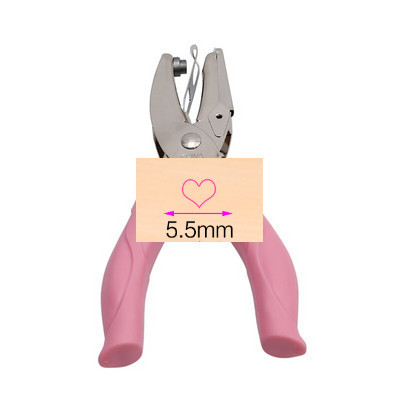 Νέο χειρολαβή 1 τρύπα μεταλλικό χαρτί διάτρησης ευχετήριες κάρτες σε σχήμα καρδιάς με τρύπα για λεύκωμα σημειωματάριο εργαλείο χειρός με ροζ λαβή