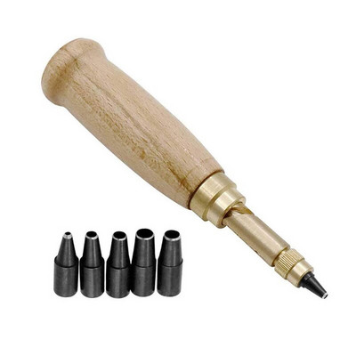 Ρυθμιζόμενη τρύπα για βίδα Αποσπώμενο τρυπάνι βιβλίου Αυτόματο με 6 μύτη μεγέθους 1,5-4 χιλιοστά Αυτόματη δερμάτινη ζώνη Εργαλείο διάτρησης με βίδες