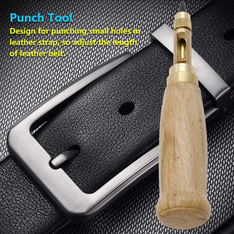 Ρυθμιζόμενη τρύπα για βίδα Αποσπώμενο τρυπάνι βιβλίου Αυτόματο με 6 μύτη μεγέθους 1,5-4 χιλιοστά Αυτόματη δερμάτινη ζώνη Εργαλείο διάτρησης με βίδες