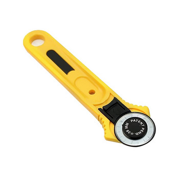 28 мм кръгло изрязани жълти въртящи се режещи ножове Пачуърк плат Кожени занаятчийски шевни инструменти GRSA889