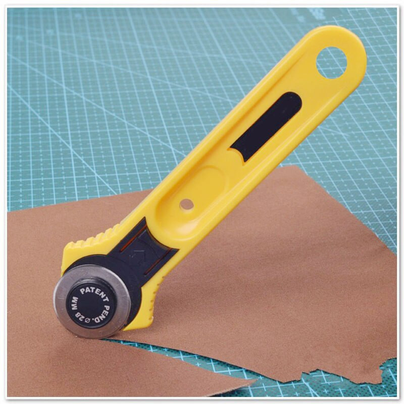 28 mm ringikujulise lõikega kollane pöörlev lõiketera lapiline kangas, nahast käsitööõmblustööriistad GRSA889