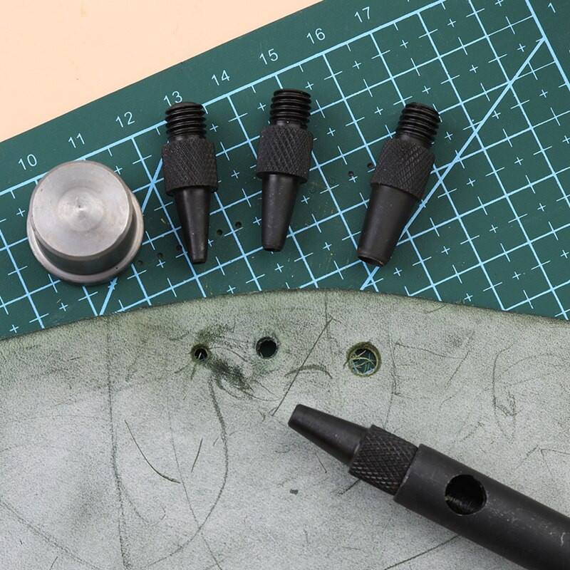 1 Σετ δερμάτινη τρύπα διάτρησης 2-2,5-3-3,5-4-4,5-5 χιλιοστά Αντικαταστάσιμη οπή οπής ζώνης διάτρησης Πολυλειτουργικά επίπεδη δερμάτινα εργαλεία