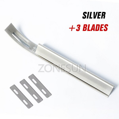 ZONESUN Μαύρο κοφτερό δέρμα Εργαλεία μαχαιριού σκιέρ DIY Δερμάτινο χειροτεχνία Μαχαίρι κοπής ασφαλείας Λεπτά μαχαίρια με 3 λεπίδες