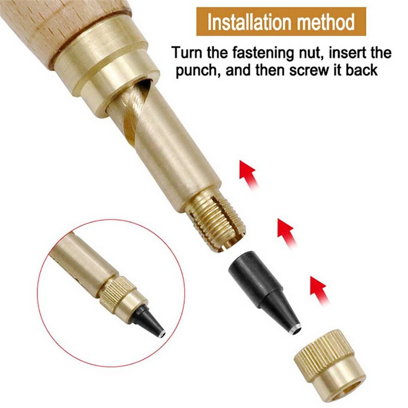 6 τμχ/σετ Αυτόματες Ζώνες Σίγαση Βίδα Περιστροφική Τρύπα Τρύπα Ατσάλινο Ζώνη DIY Craft Δερμάτινα Εργαλεία D23#30
