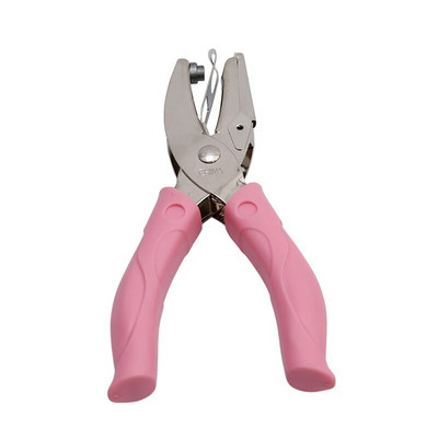 Χειρολαβή 1 τρύπα Μεταλλικό χαρτί διάτρησης Μονή τρύπα σε σχήμα καρδιάς για ευχετήριες κάρτες Λεύκωμα σημειωματάριο εργαλείο χειρός με ροζ λαβή