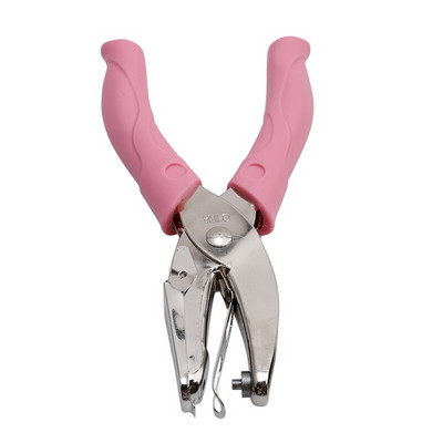 Χειρολαβή 1 τρύπα Μεταλλικό χαρτί διάτρησης Μονή τρύπα σε σχήμα καρδιάς για ευχετήριες κάρτες Λεύκωμα σημειωματάριο εργαλείο χειρός με ροζ λαβή