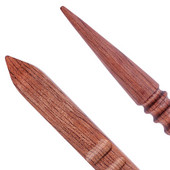 LMDZ Wood Leathercraft Wood Edge Slicker Round Flat DIY BurnisherSlicker Wood Burnishing Tool Wood Leathercraft Tools