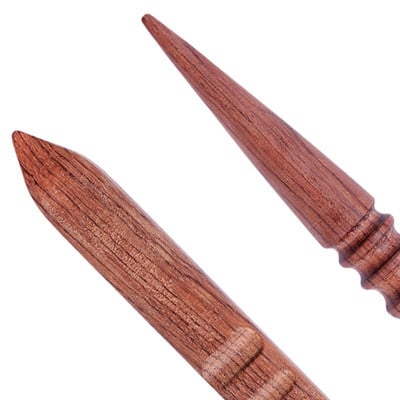 LMDZ Wood Leathercraft Wood Edge Slicker Round Flat DIY BurnisherSlicker Wood Burnishing Tool Wood Leathercraft Tools