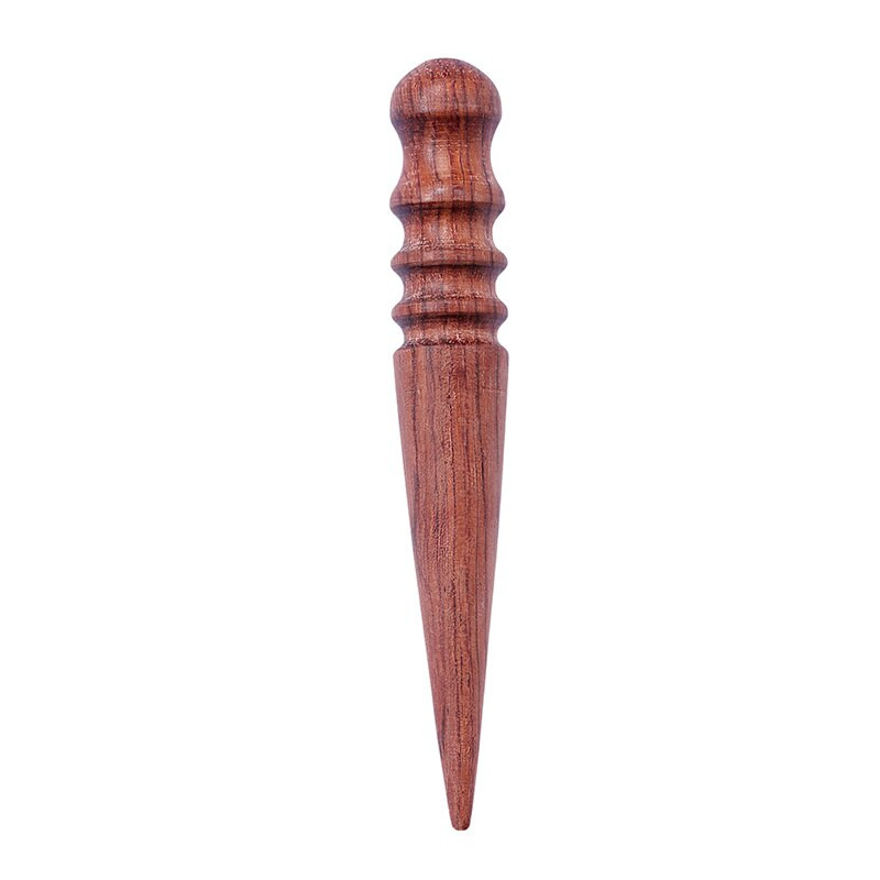 LMDZ Wood Leathercraft Wood Edge Slicker Round Flat DIY BurnisherSlicker Wood Burnishing Tool Wood Leathercraft Tools