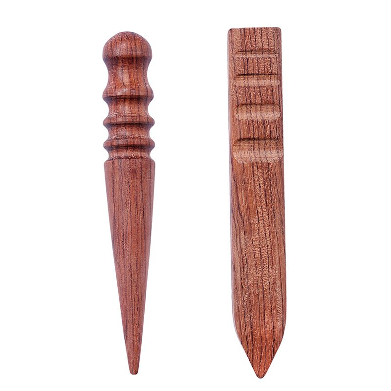 LMDZ Wood Leathercraft Wood Edge Slicker Round Flat DIY BurnisherSlicker Wood Burnishing Tool Wood Leathercraft Tools