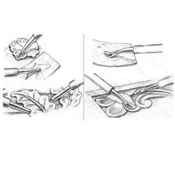 Δερμάτινο Craf Tool Modeling Point Stylus Spoon Modeling Spoon & Carving Tool for Leather PMC Press Rub Tools