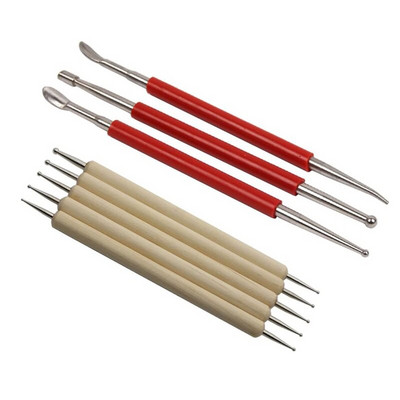 Instrument pentru artizanat din piele, punct de modelare, lingură cu stylus, lingură de modelat și instrument de sculptat pentru instrumente de frecare cu presă PMC din piele