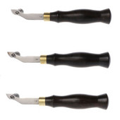 Ρυθμιζόμενο τσαλάκωτο από ανοξείδωτο ατσάλι πλάγιο άκρο Ebony Handle Leather Craft Tool 0,5/1,2/1,5mm