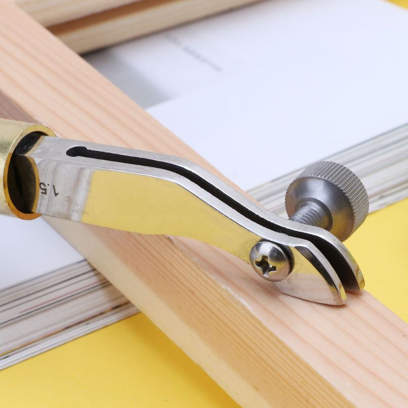 Ρυθμιζόμενο τσαλάκωτο από ανοξείδωτο ατσάλι πλάγιο άκρο Ebony Handle Leather Craft Tool 0,5/1,2/1,5mm