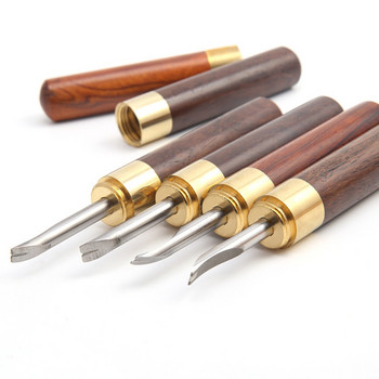 1 τεμ 0,8/1,0/1,2/1,8/1,5 χιλιοστά Leather Edge Beveler Skiving Beveling Knife Εργαλείο χειροτεχνίας κοπής με ξύλινη λαβή Εργαλεία DIY