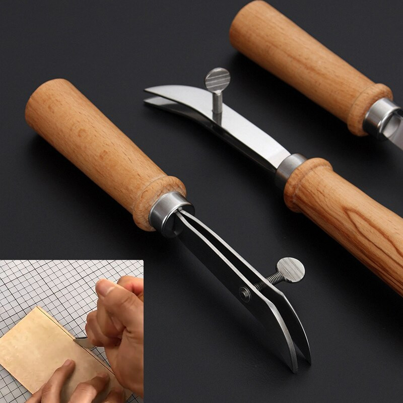 2021 Νέα χρήσιμα χειροποίητα δερμάτινα εργαλεία Ρυθμιζόμενος κόφτης από ανοξείδωτο χάλυβα Ρυθμιζόμενος σπειρωτήρας άκρων Δερμάτινη πρέσα άκρων Sleek