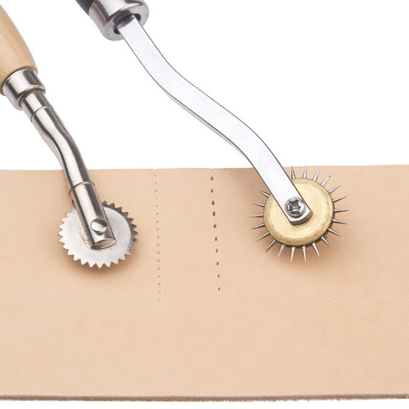 1 ΤΕΜ. DIY Ατσάλινο οδοντωτό ύφασμα Δερμάτινο τροχό Πίεσης Ζώνης Στρογγυλού ορίου Γραμμή σάρωσης Εργαλεία Ραπτικής Ραπτικής Σταυροβελονιάς