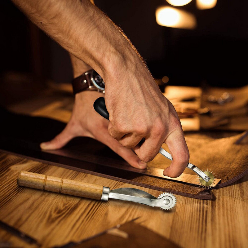 1 ΤΕΜ. DIY Ατσάλινο οδοντωτό ύφασμα Δερμάτινο τροχό Πίεσης Ζώνης Στρογγυλού ορίου Γραμμή σάρωσης Εργαλεία Ραπτικής Ραπτικής Σταυροβελονιάς