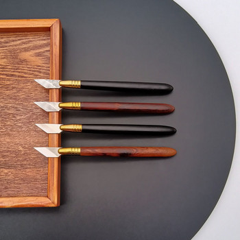 Baver Leather занаятчийски ножове със скосени ръбове Дървена резба Pen Knife Режещ инструмент Направи си сам
