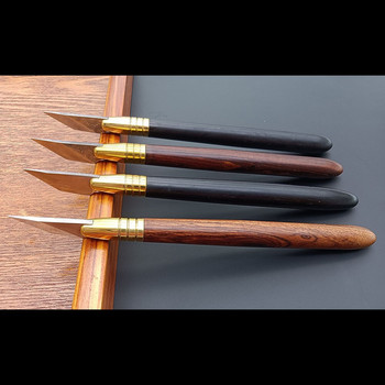 Baver Leather занаятчийски ножове със скосени ръбове Дървена резба Pen Knife Режещ инструмент Направи си сам