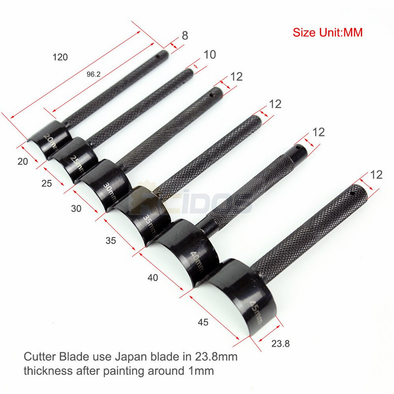 RCIDOS 1/2 "C" kujuga poolringikujuline nahast otsa nurgalõikur, käsitsi nahast rihma lõikeriistad, 20/25/30/35/40/45mm, 1tk hind