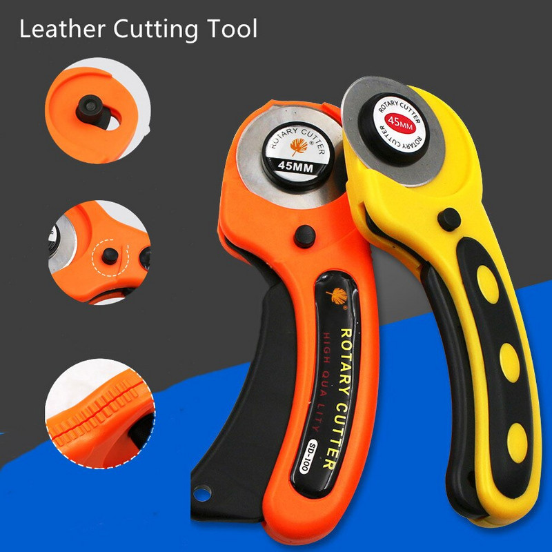 Αξεσουάρ ραπτικής 45mm Περιστροφικό Δερμάτινο Craft Cutter Δερμάτινο Εργαλείο κοπής Fabric Cutter Κυκλική λεπίδα DIY Patchwork Quilting Cut