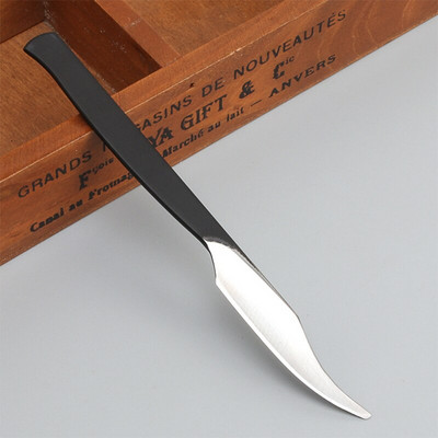 1Pc 16cm Skiving Carving Cutting Knife Tool Stianless DIY  Leather Craft Utility Leather Tool With Storage Bag Black