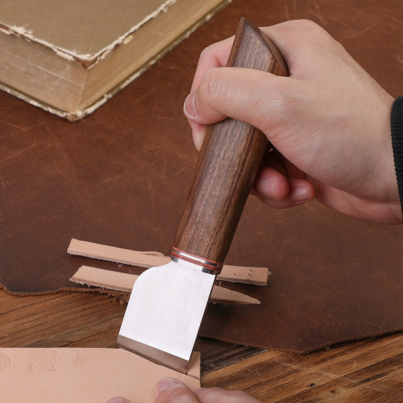 KAOBUY Design Sharp Professionaalne nahast lõikenuga Nahast käsitöö suusatamistööriist Kiirteras, Damaskuse teras