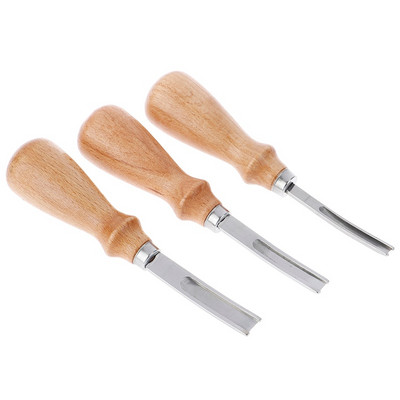 1PCS Wood Handle French Style Leathercraft Leather Edge Beveler Leather Cutting Skiving Trimming Tool Leather Craft Tool