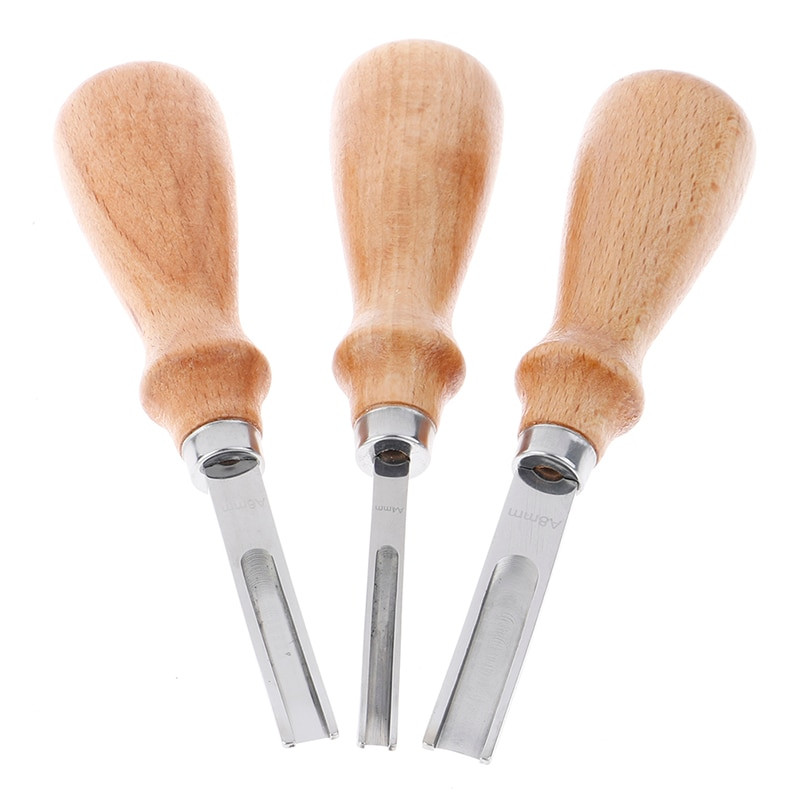 1 vnt. medinė rankena prancūziško stiliaus odinis odinis kraštas „beveler“ odos pjovimas, apipjaustymo įrankis, odinis amatų įrankis