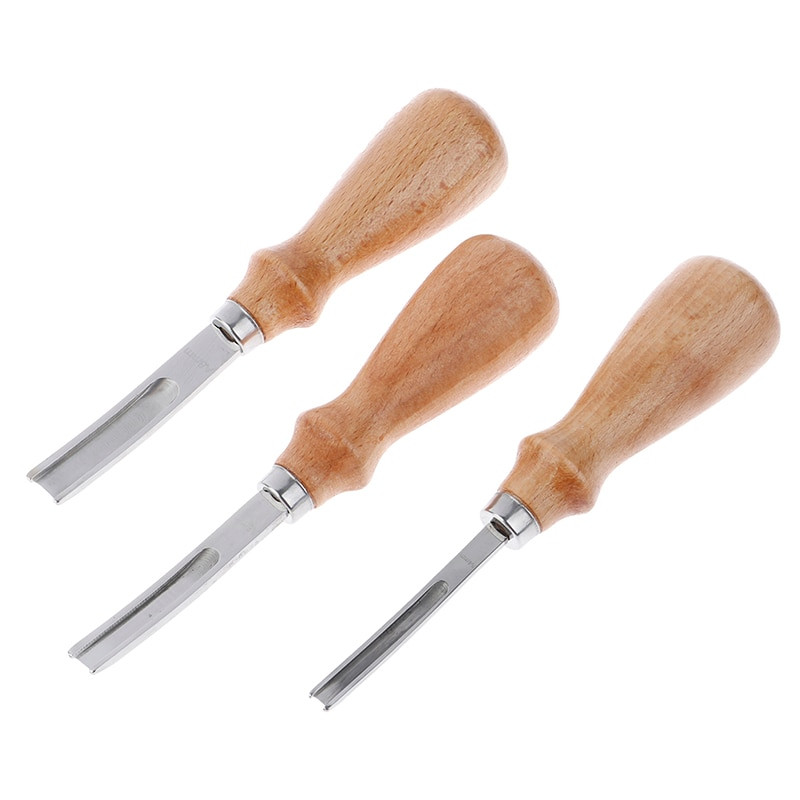 1 vnt. medinė rankena prancūziško stiliaus odinis odinis kraštas „beveler“ odos pjovimas, apipjaustymo įrankis, odinis amatų įrankis